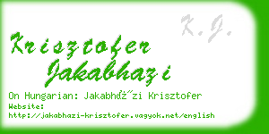 krisztofer jakabhazi business card